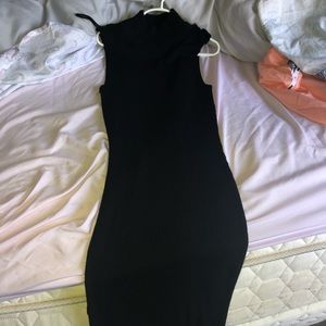 black fitted dress